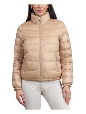 $200 Michael Kors Women S Reversible Packable Down Jacket (Buff/Bone  S)